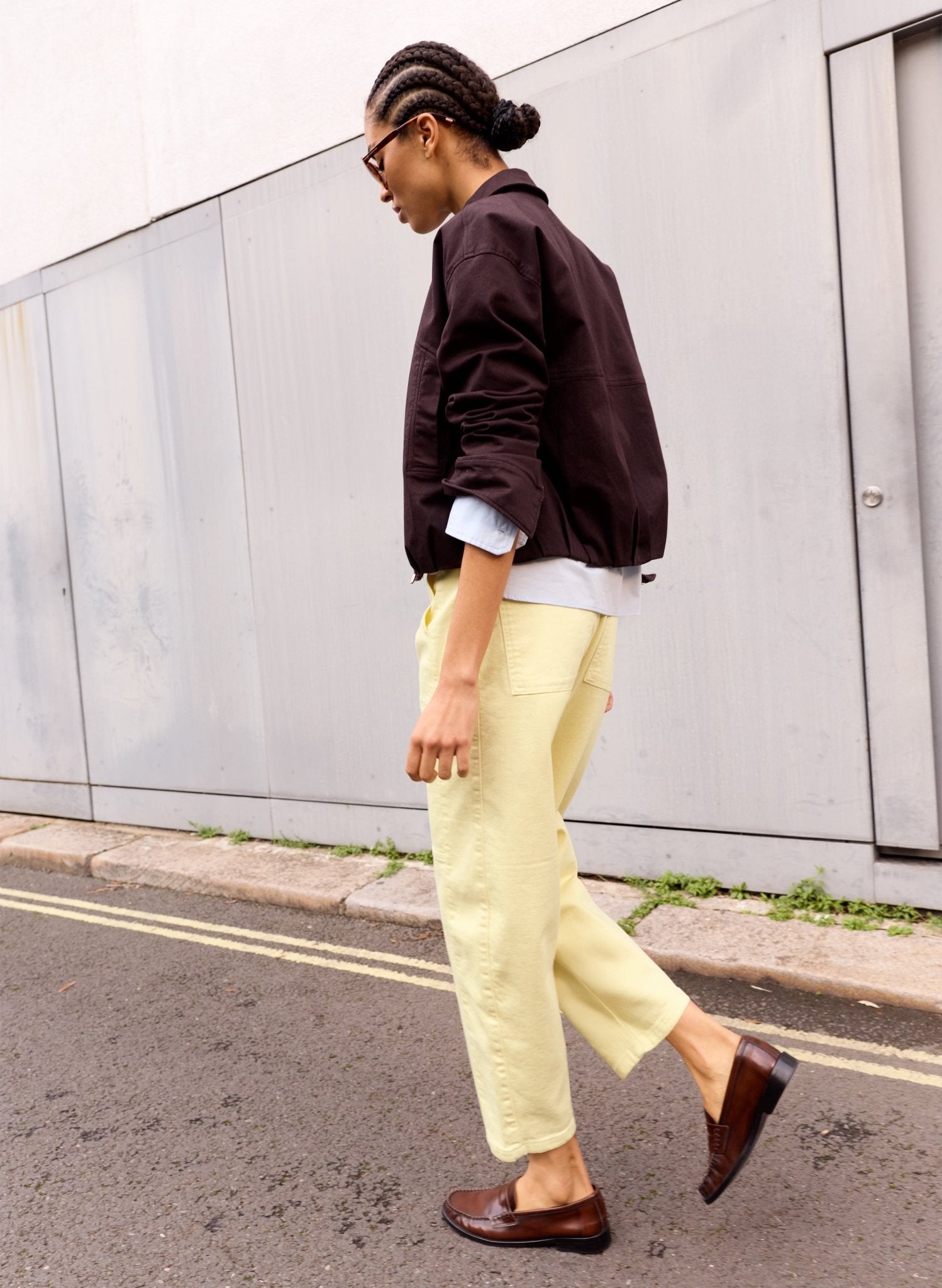 Reece Organic Cotton Stretch Barrel Leg Cargo Jeans - Butter Yellow Baukjen