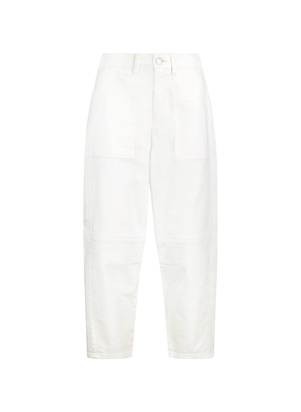 Reece Organic Cotton Stretch Barrel Leg Cargo Jeans - Soft White Baukjen