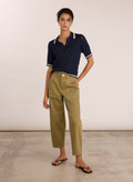 Reece Organic Cotton Stretch Barrel Leg Cargo Jeans - Taupe Baukjen