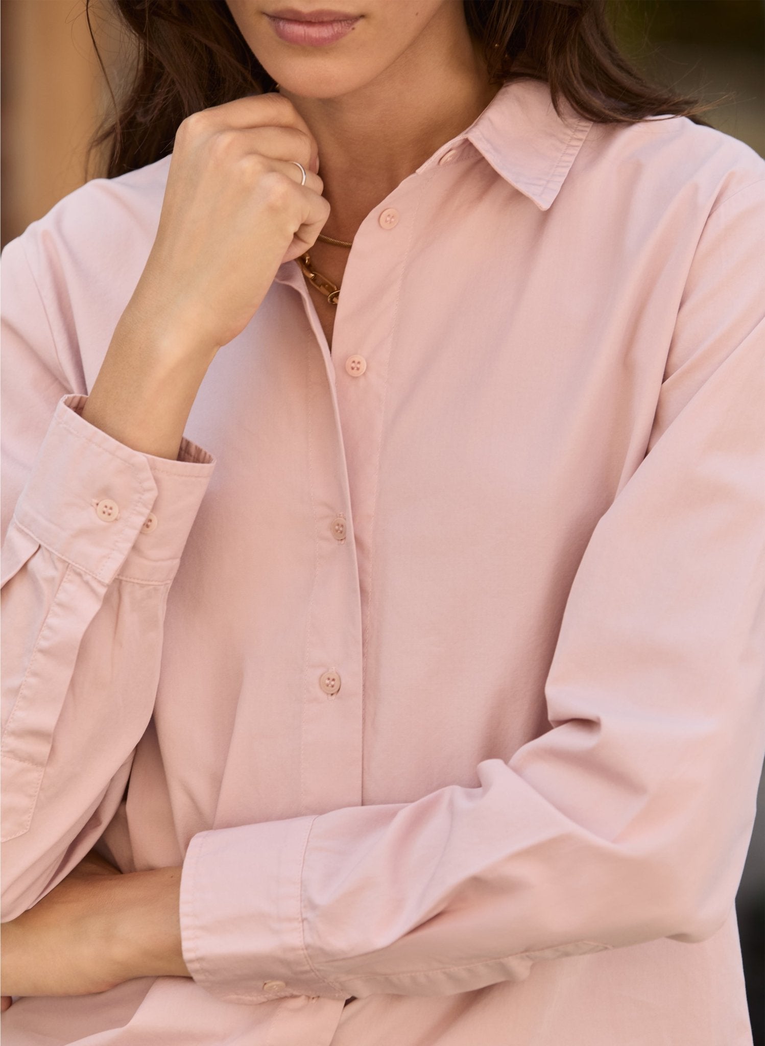 Riemke Organic Cotton Shirt - Dusty Pink Baukjen