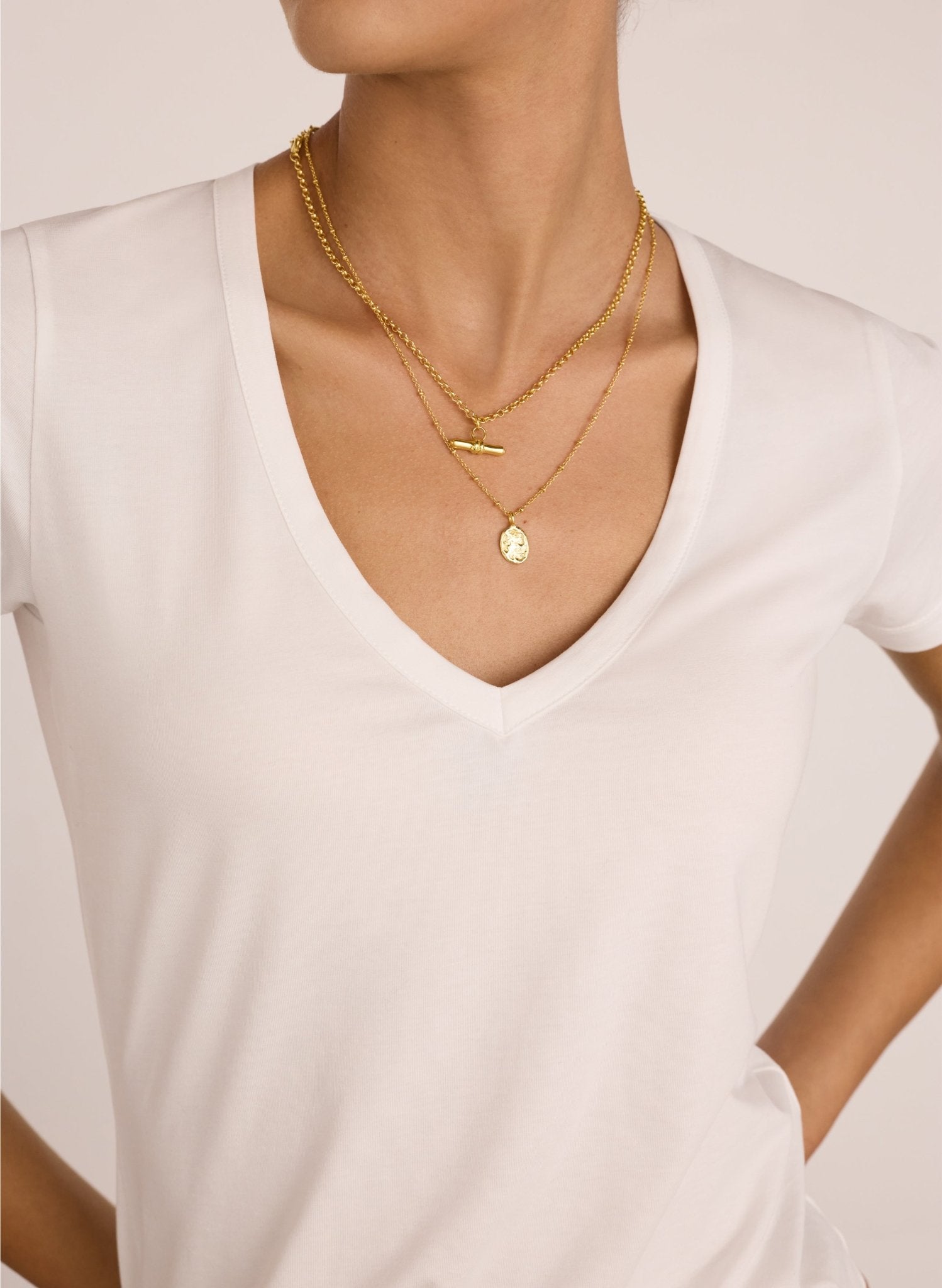 Riley Organic Cotton V - Neck Slim Tee - Pure White Baukjen