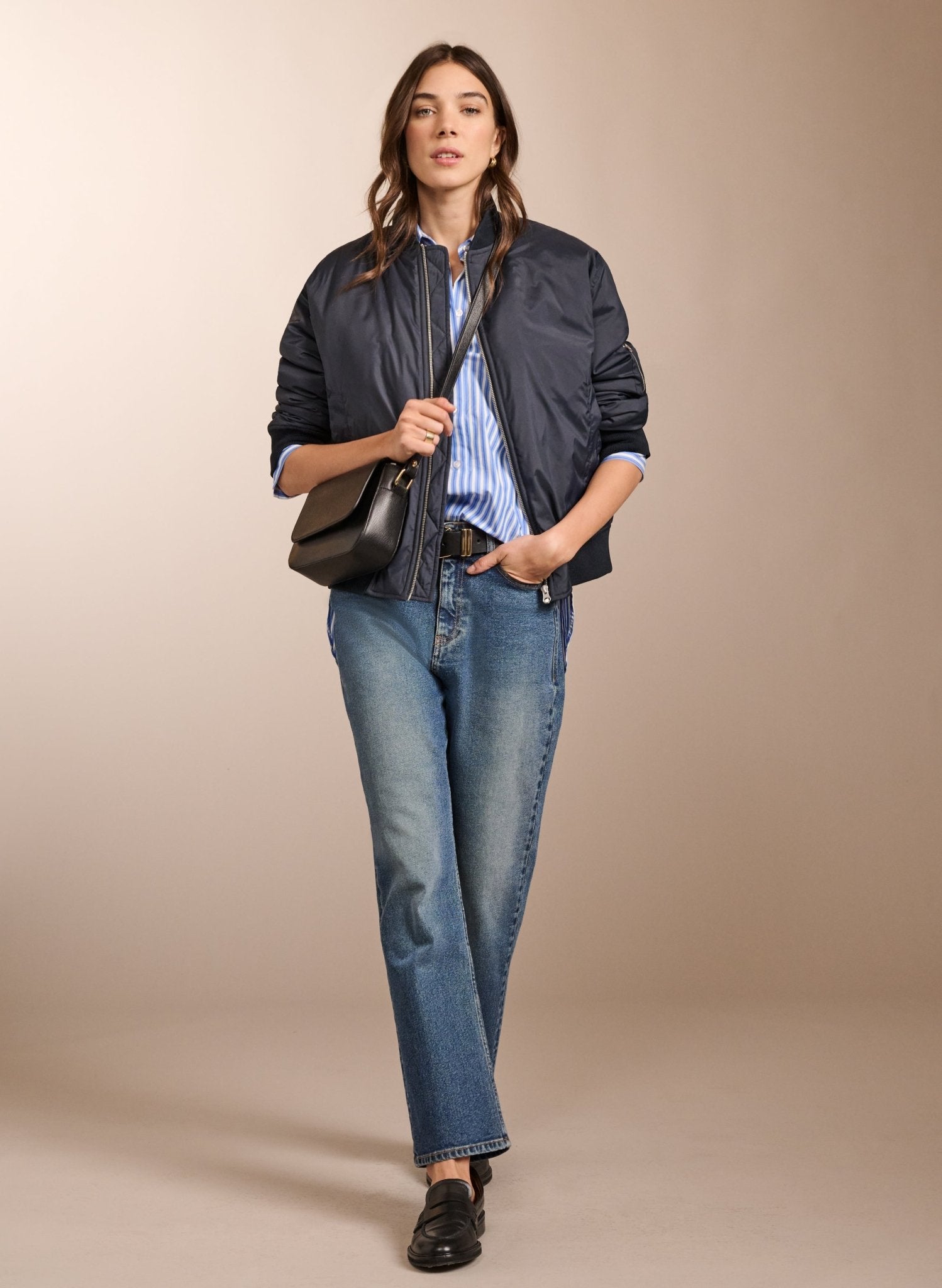 Rishma Organic Cotton Shirt - Blue and Soft White Baukjen