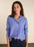 Rishma Organic Cotton Stripe Shirt - Blue & White Stripe Baukjen