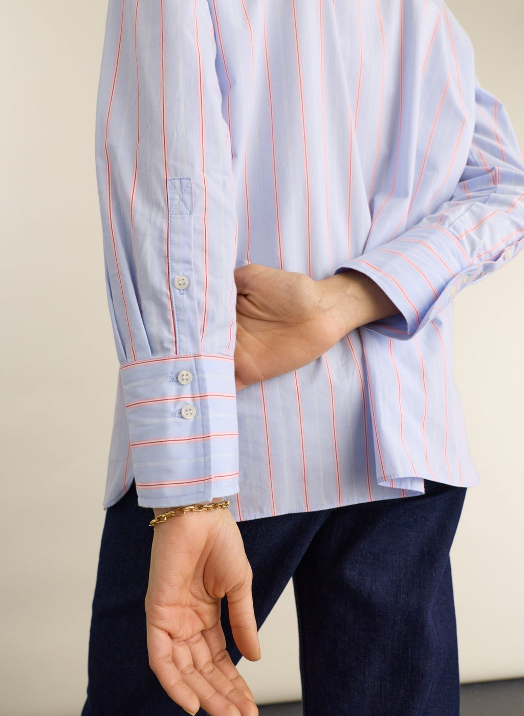 Rishma Shirt - Blue and Pink Stripe Baukjen