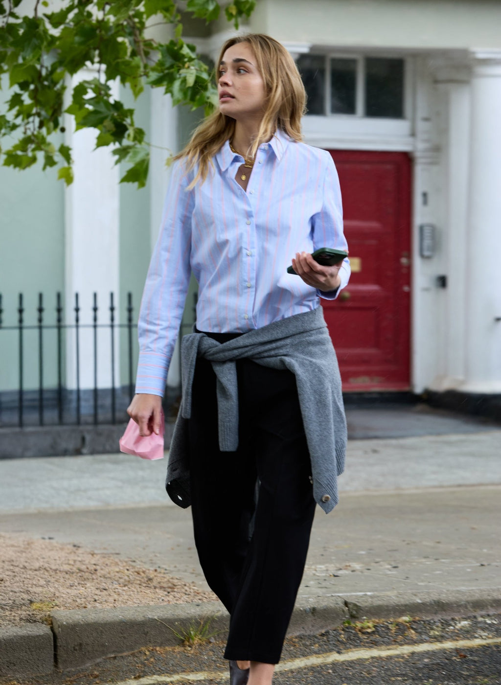 Rishma Shirt - Blue and Pink Stripe Baukjen