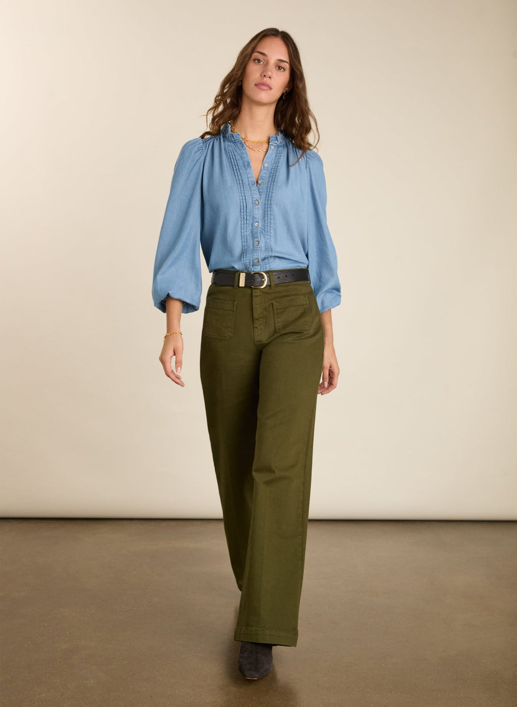 Robyn Organic Cotton Stretch Jeans - Dark Olive Baukjen