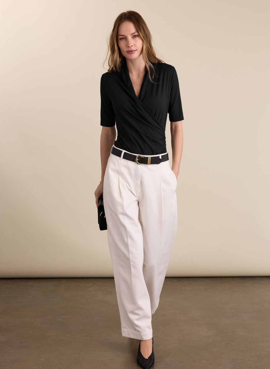 Rosamund Wrap Top - Caviar Black Baukjen
