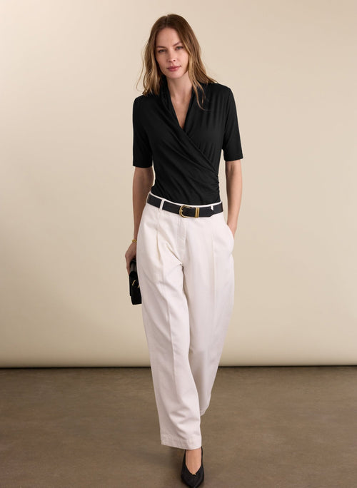 Rosamund Wrap Top - Caviar Black Baukjen