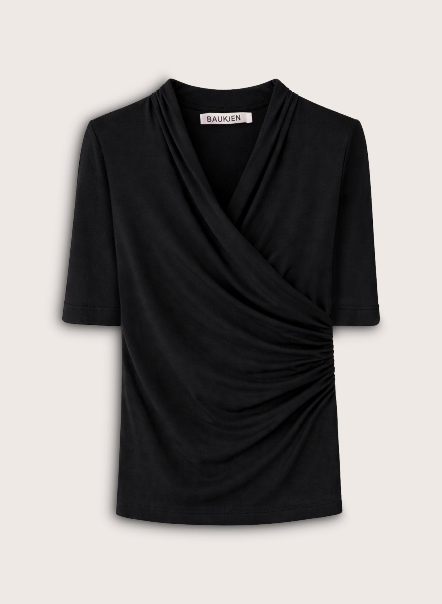 Rosamund Wrap Top - Caviar Black Baukjen