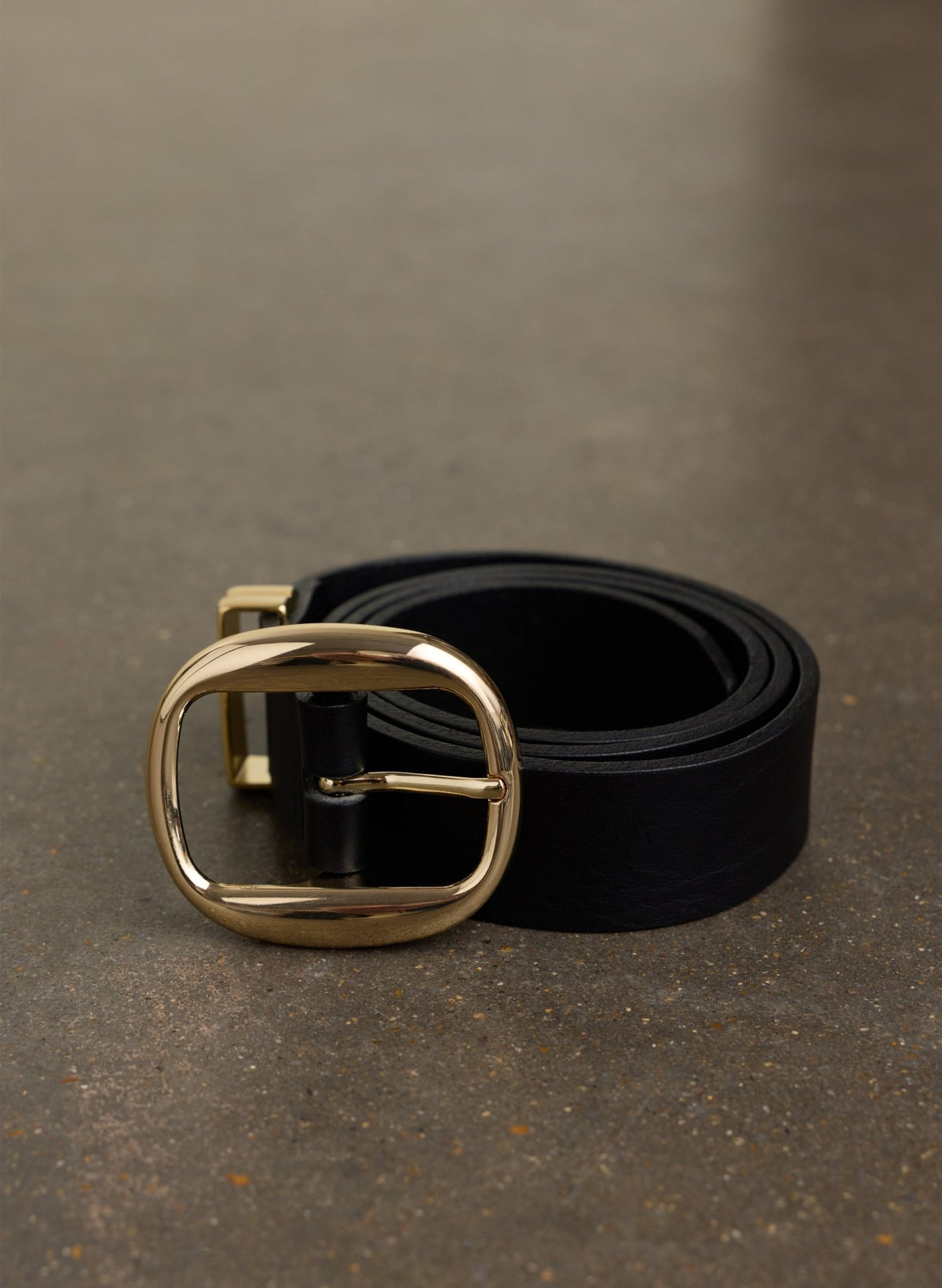 Rosie Leather Belt - Gold - Black Baukjen