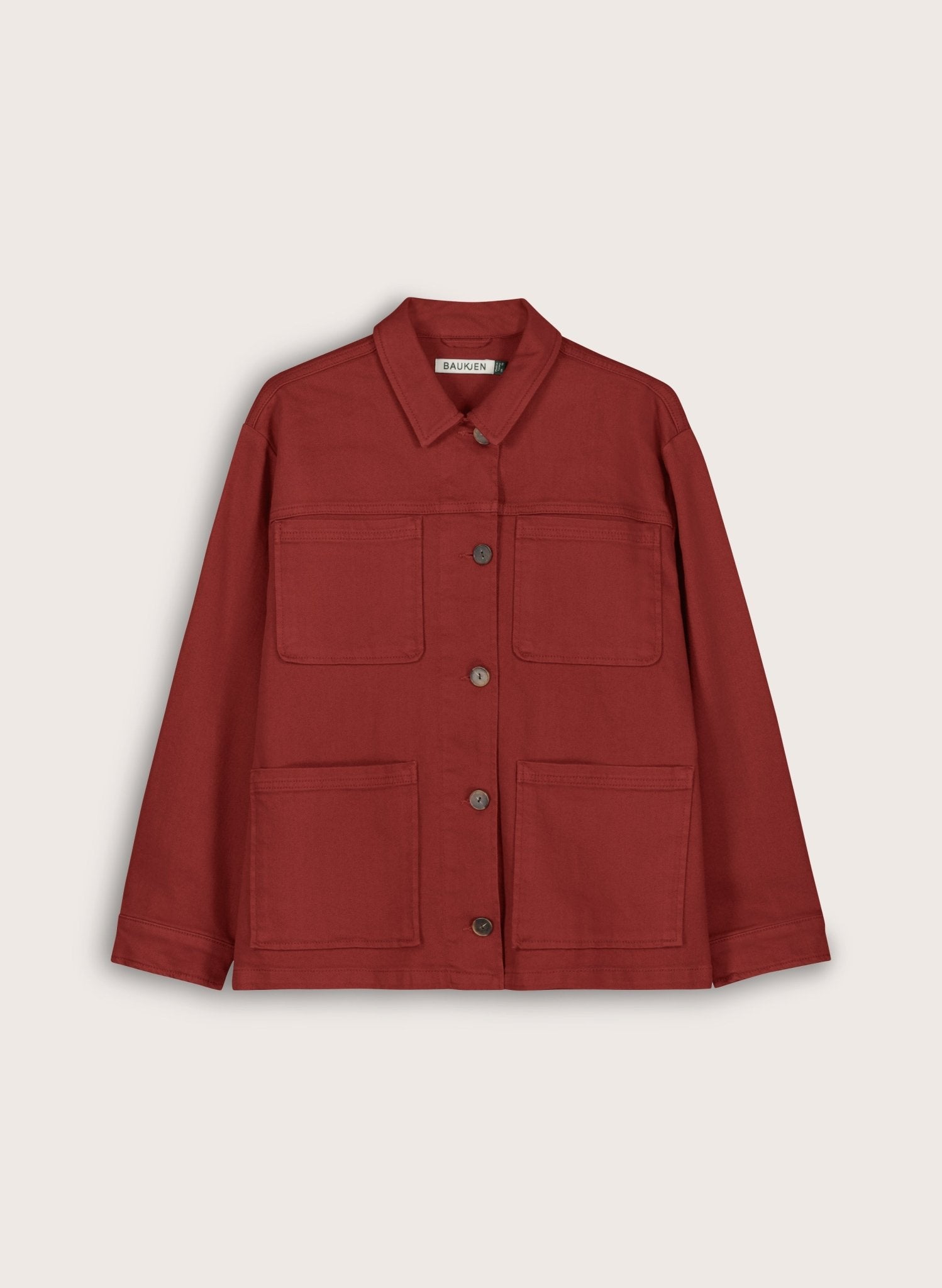 Rowan Organic Cotton Denim Utility Jacket - Terracotta Baukjen