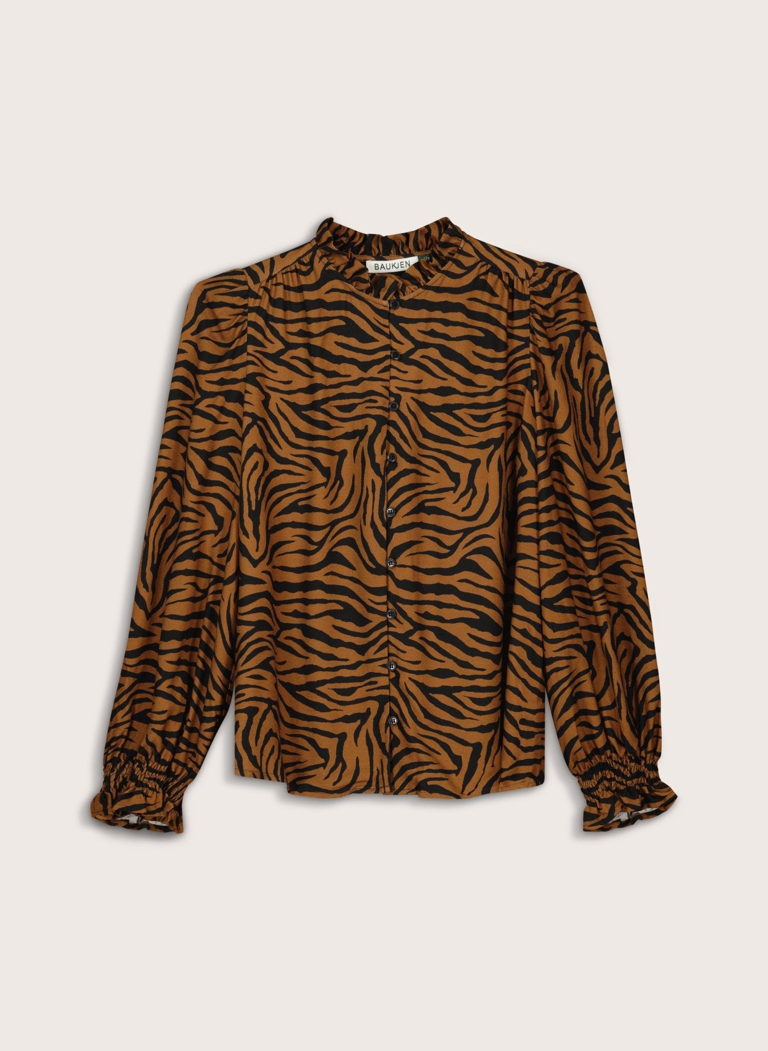 Sabrina Printed Blouse - Chocolate Tiger Baukjen