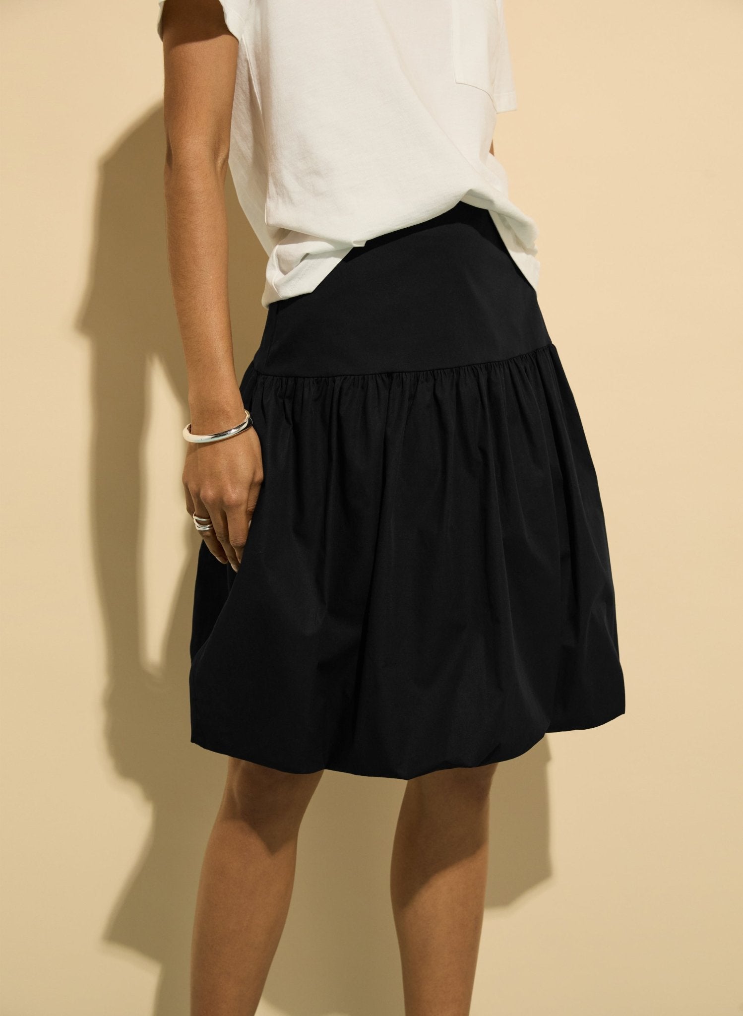 Saffy Organic Cotton Puffball Skirt - Caviar Black Baukjen