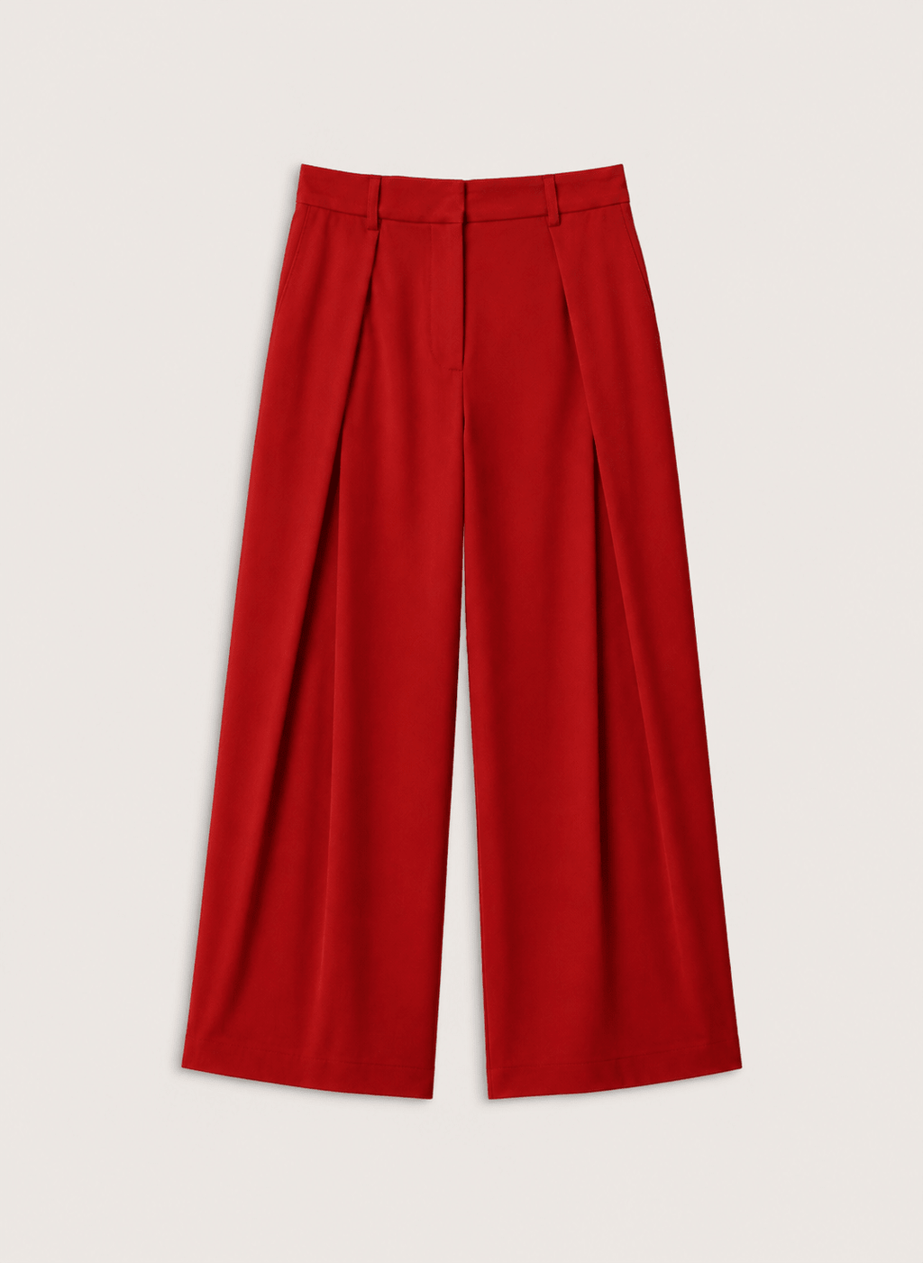 Safie Palazzo Sateen Trousers - Crimson Red Baukjen