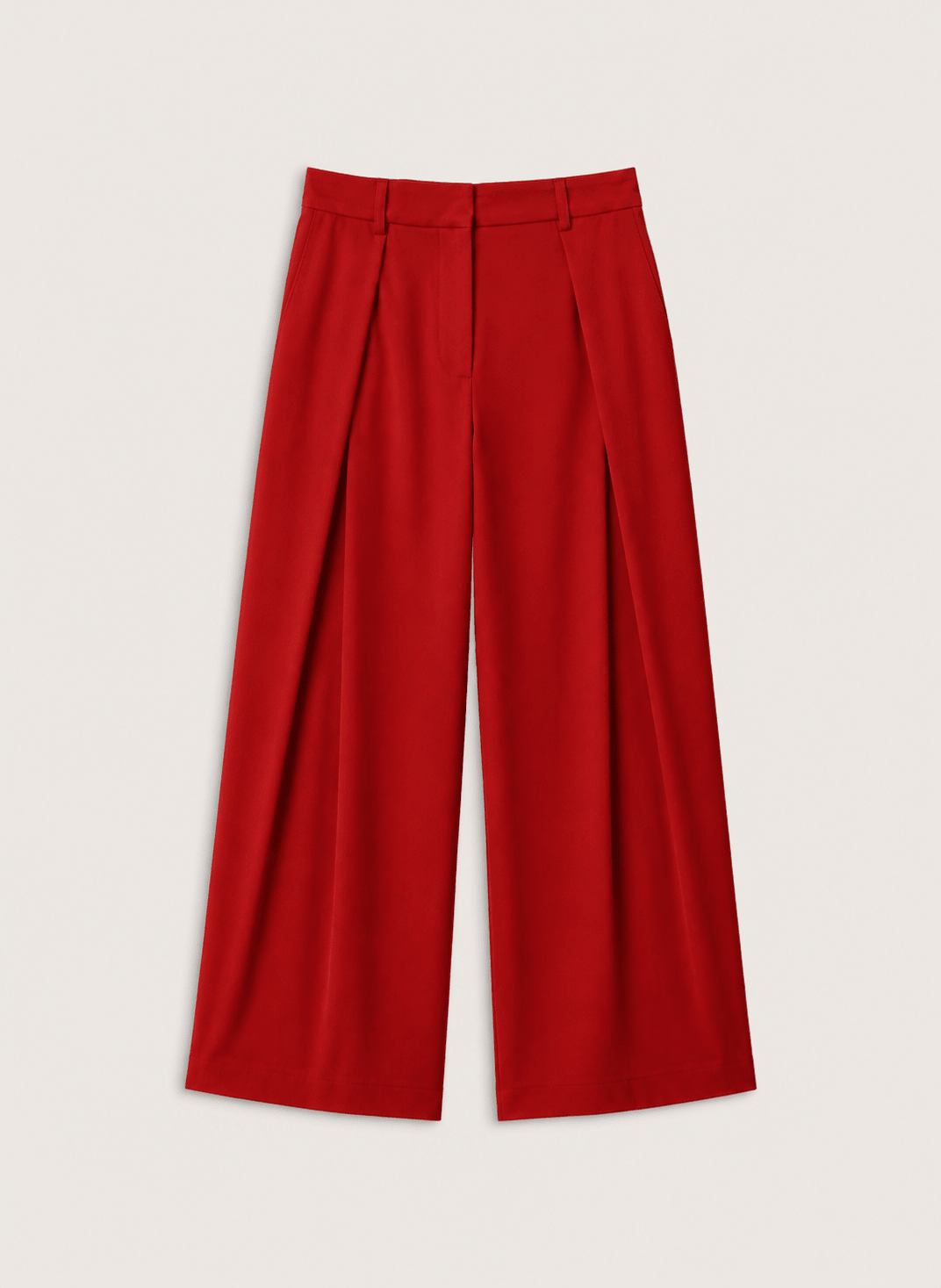 Safie Palazzo Sateen Trousers - Crimson Red Baukjen
