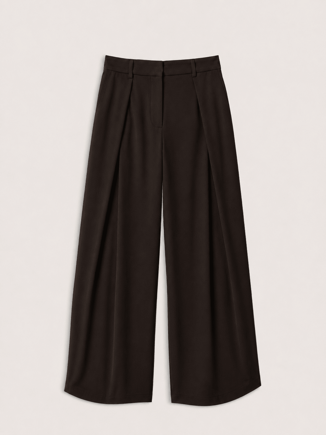 Safie Palazzo Sateen Trousers - Dark Chocolate Baukjen