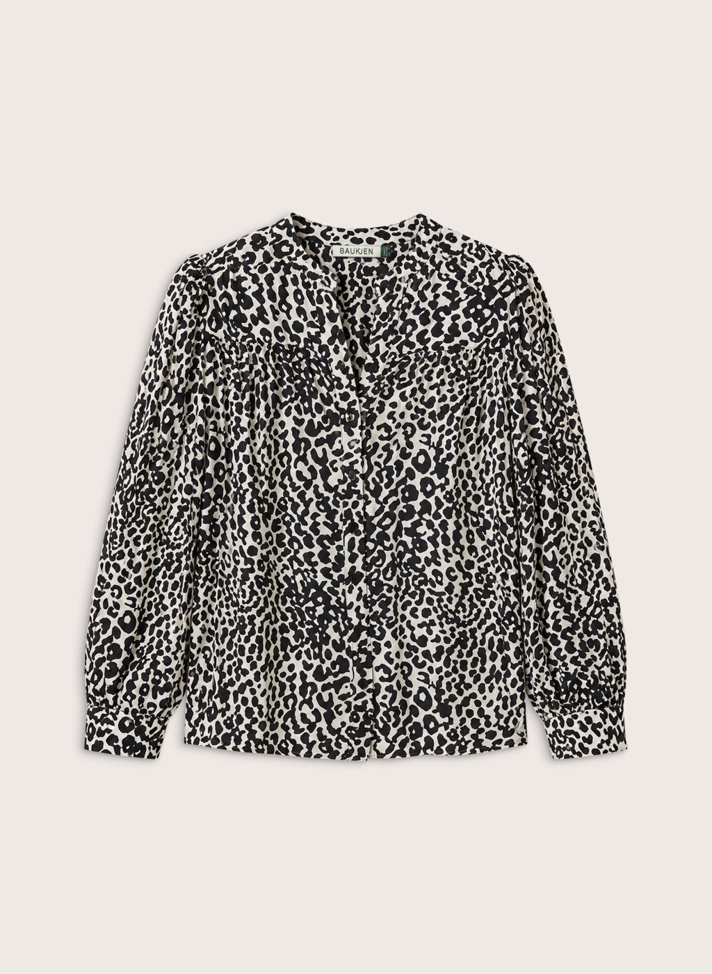 Sam Button Down Blouse - Black & White Leopard Baukjen