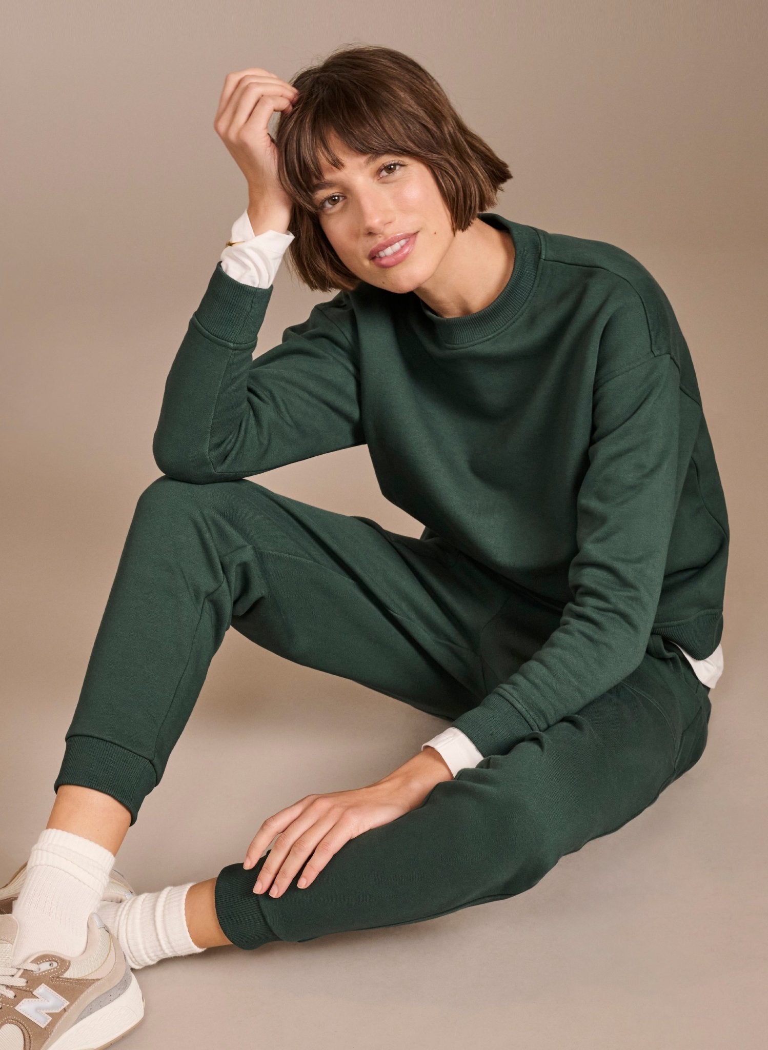 Sandra Organic Cotton & Kapok Blend Joggers - Forest Green Baukjen