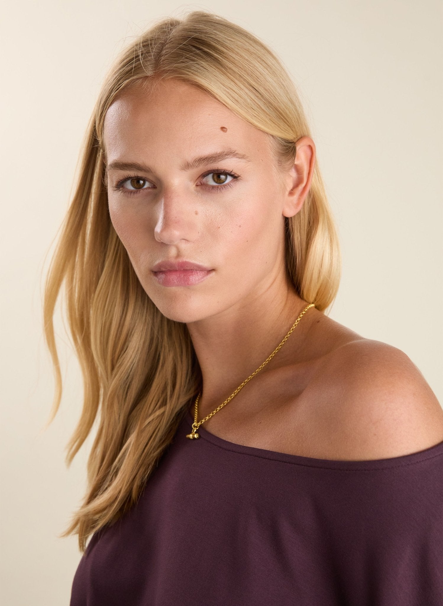 Sarah Jersey Midi Dress - Plum Baukjen