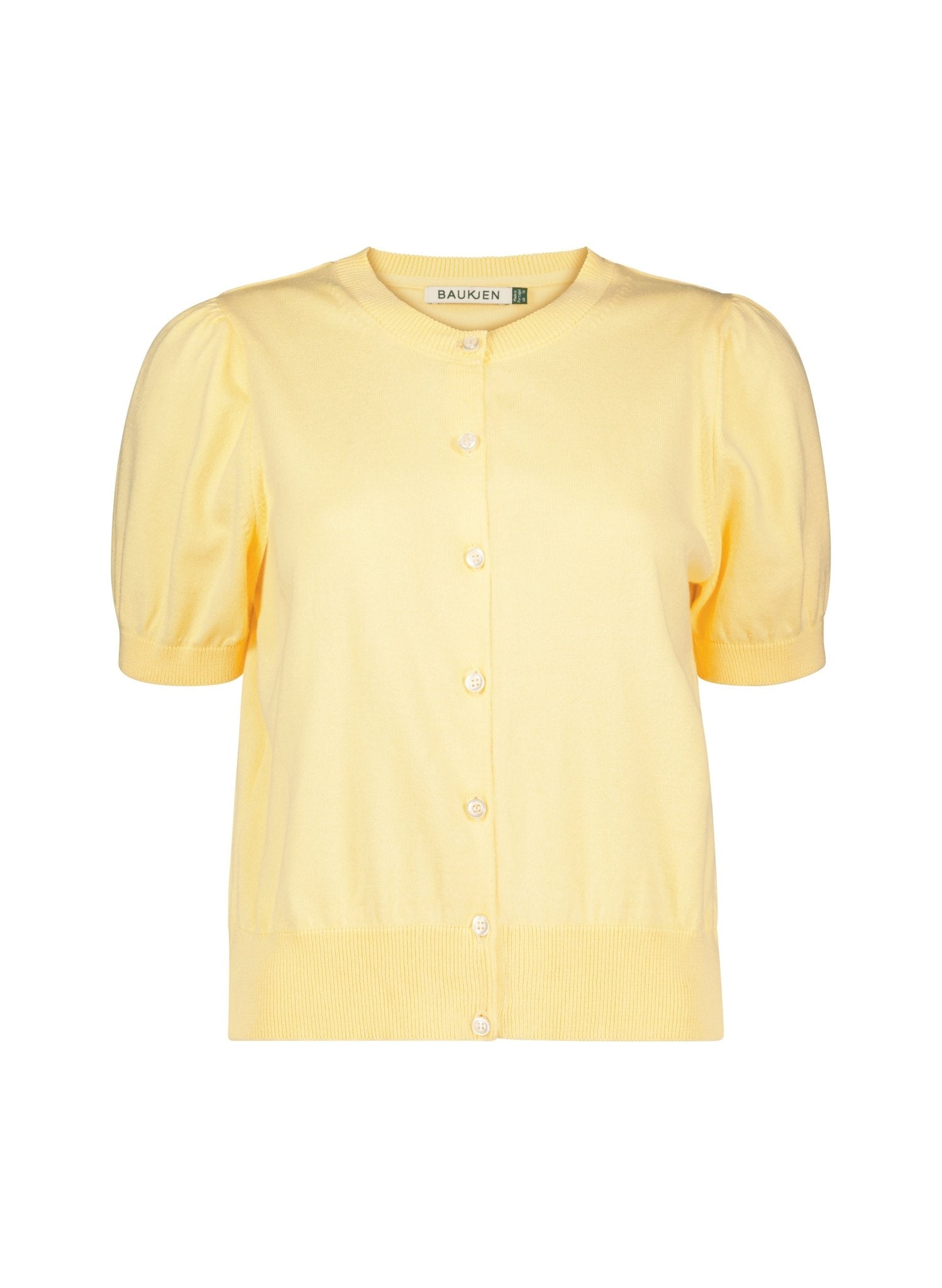 Sasha Organic Cotton Short Sleeve Cardigan - Butter Yellow Baukjen