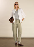 Shannon Organic Cotton Corduroy Barrel Leg Trousers - Sand Baukjen