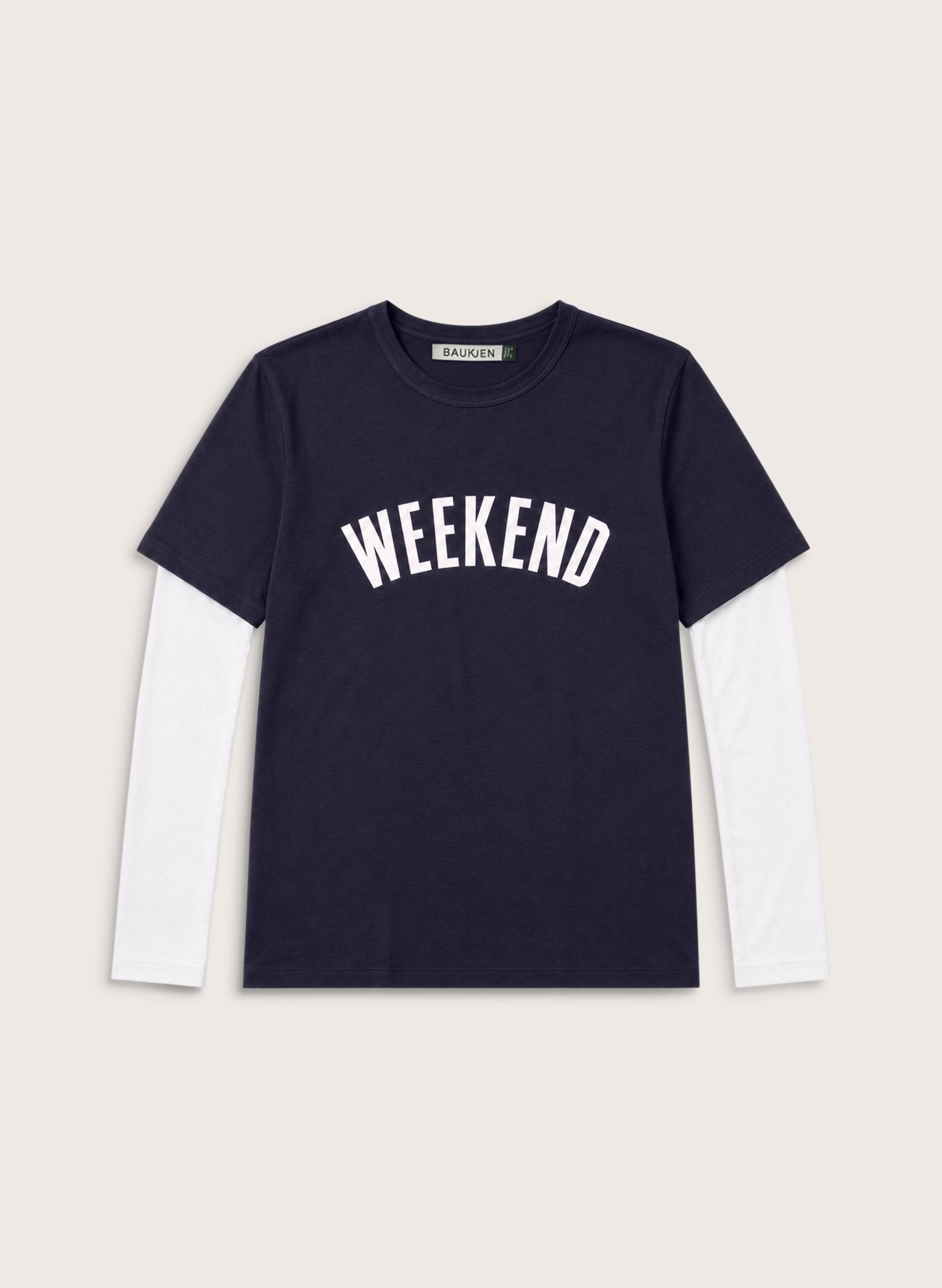 Shay Layered - Look Slogan T-shirt - Navy Baukjen