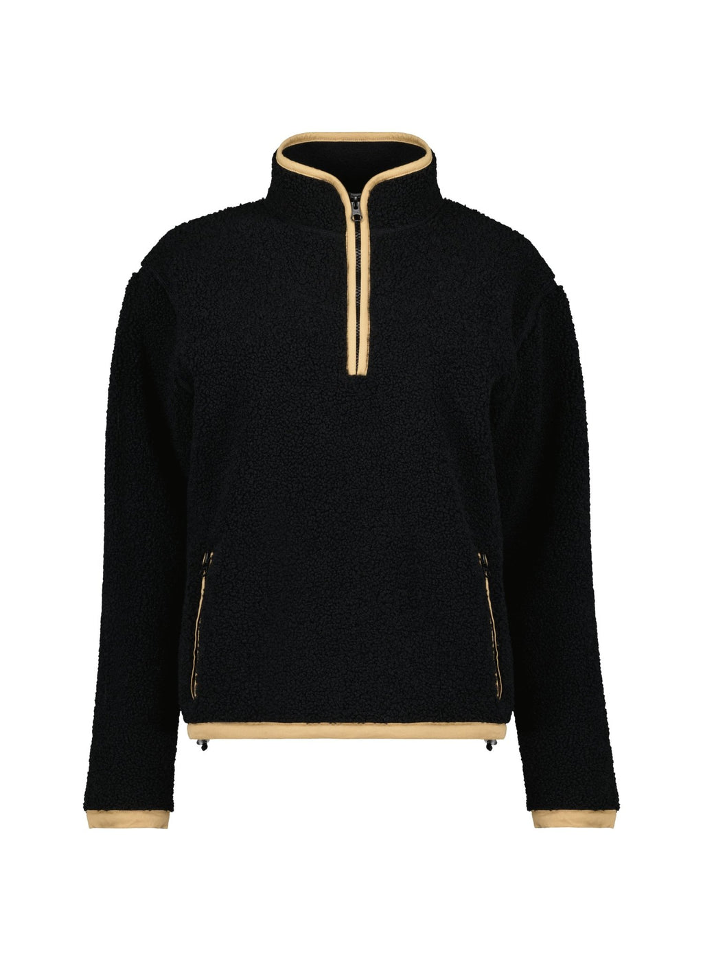 Shelly Quarter Zip Recycled Fleece - Caviar Black Baukjen