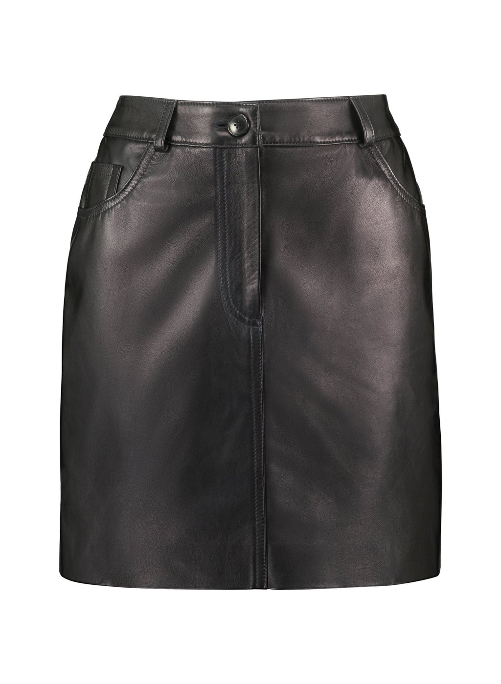 Solange Leather Skirt  - Caviar Black Baukjen