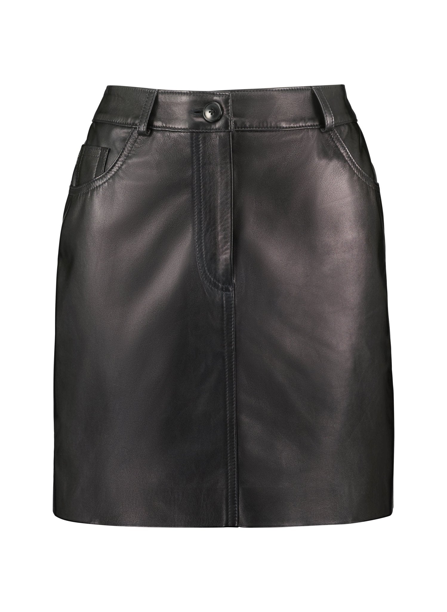 Solange Leather Skirt  - Caviar Black Baukjen