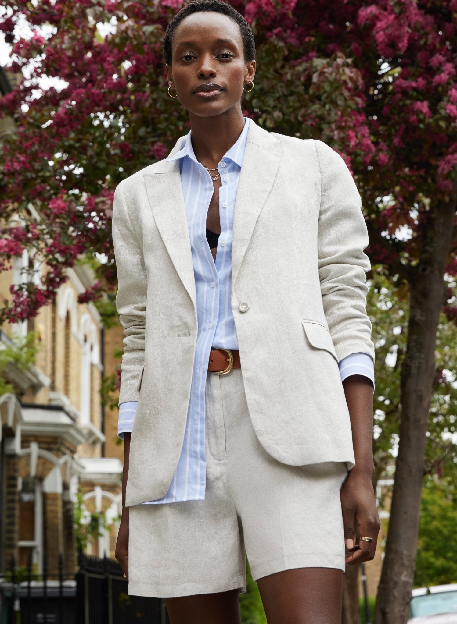 Sonia Linen Blazer - Natural Baukjen