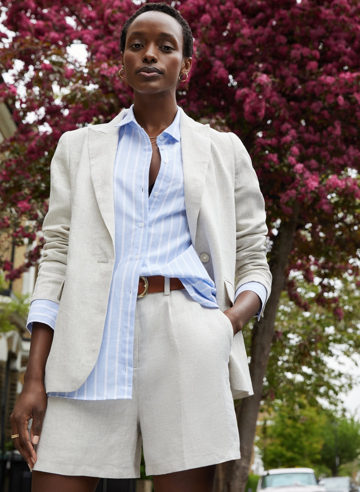 Sonia Linen Blazer - Natural Baukjen