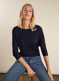 Spenser Relaxed Boat Neck Top - Classic Navy Baukjen