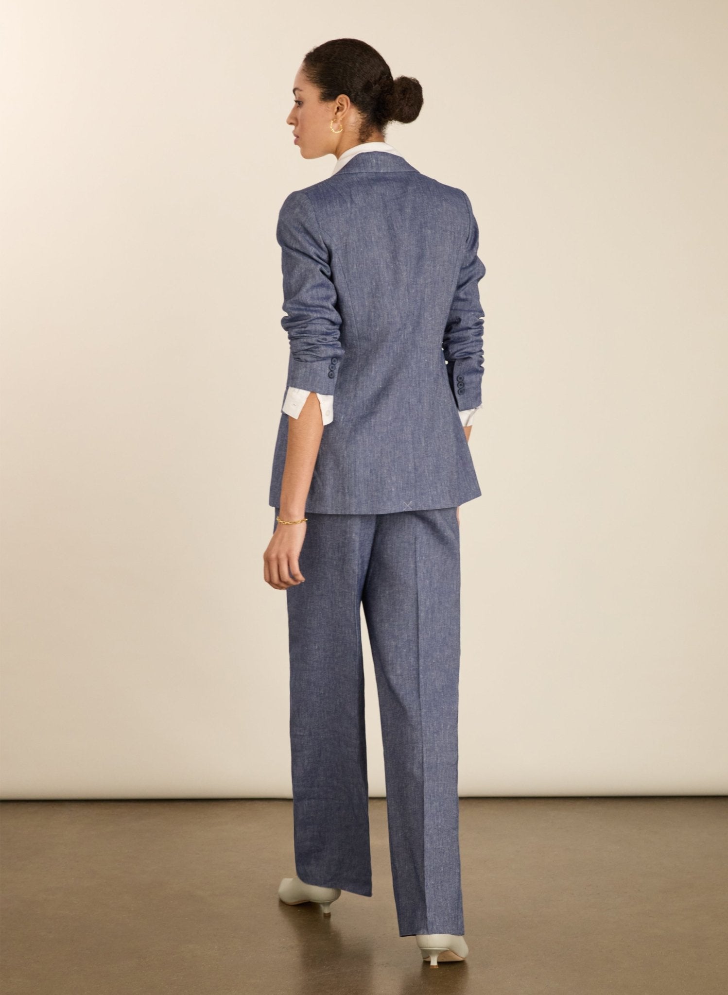 Stina Linen Blazer - Indigo Baukjen