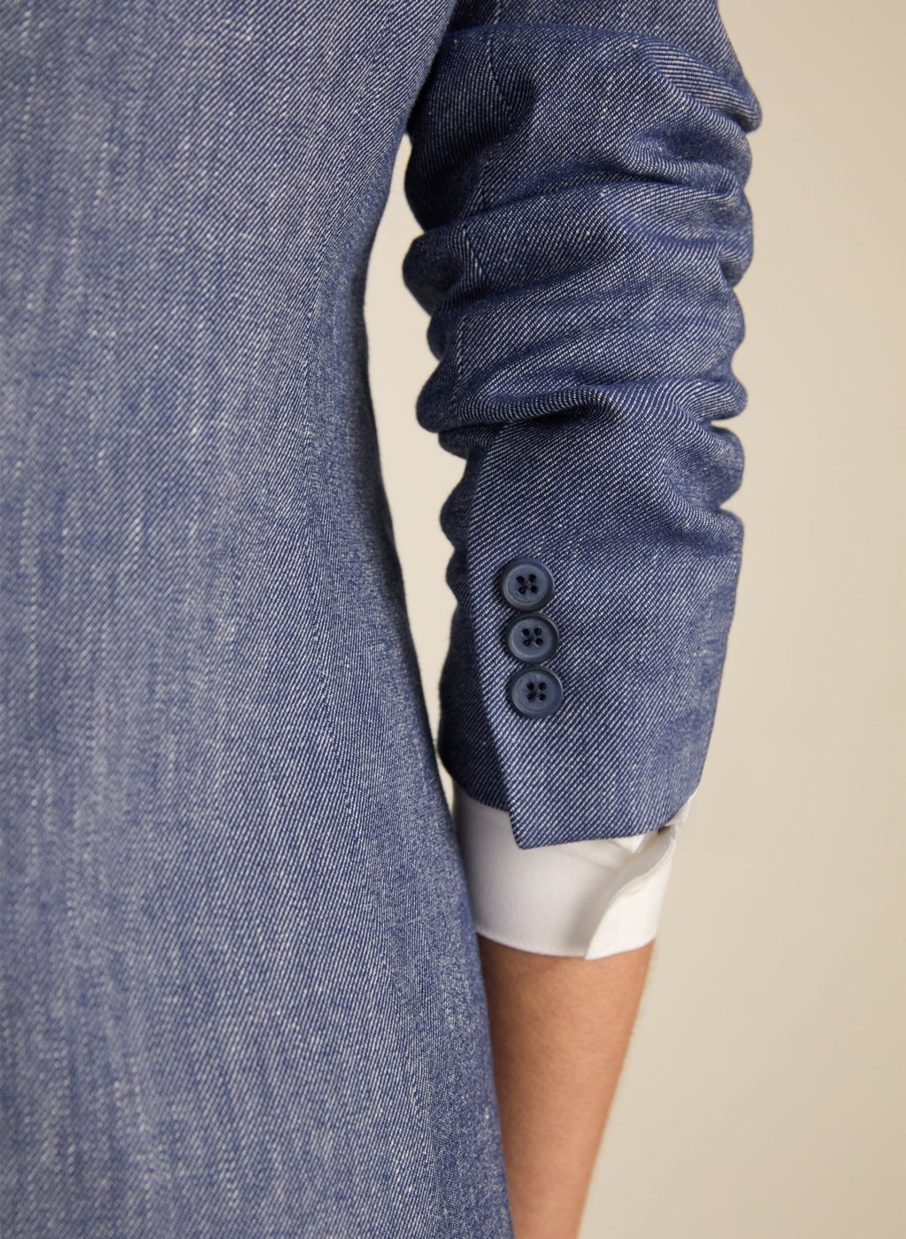 Stina Linen Blazer - Indigo Baukjen