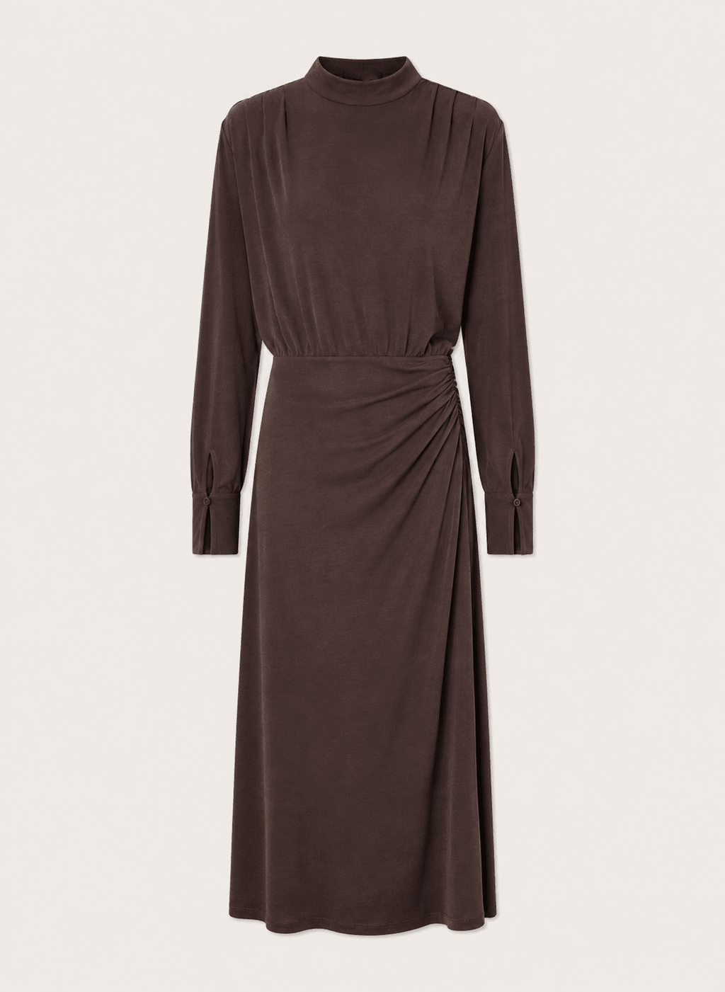 Suki Strong Shoulder Dress - Dark Chocolate Baukjen