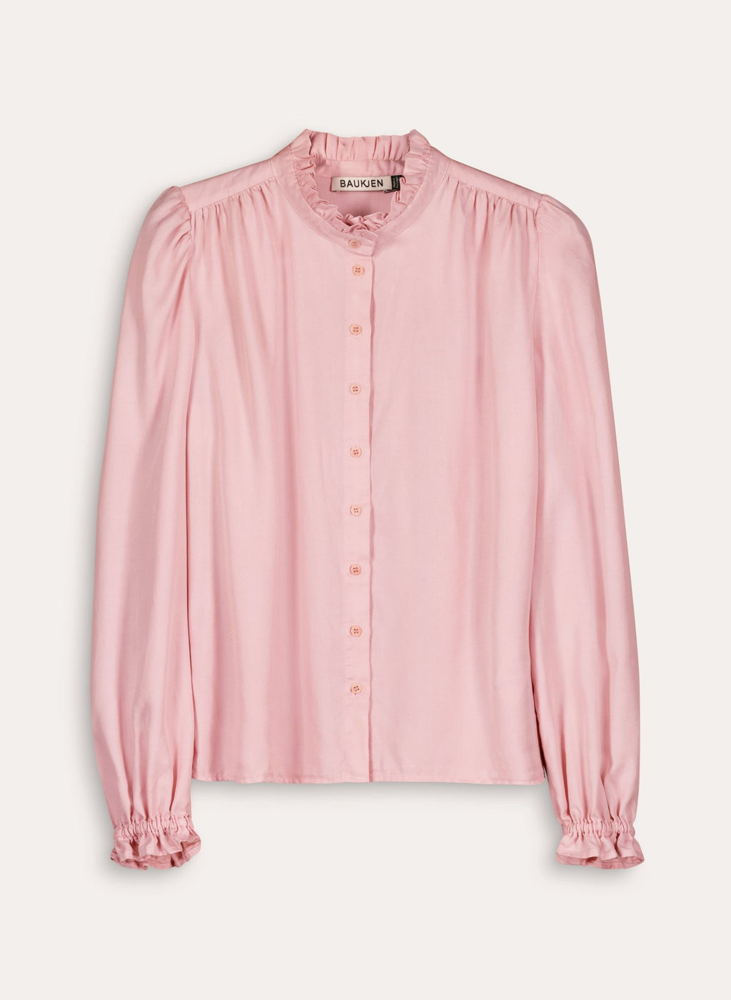 Tara Frill Neck Blouse - Pastel Pink Baukjen