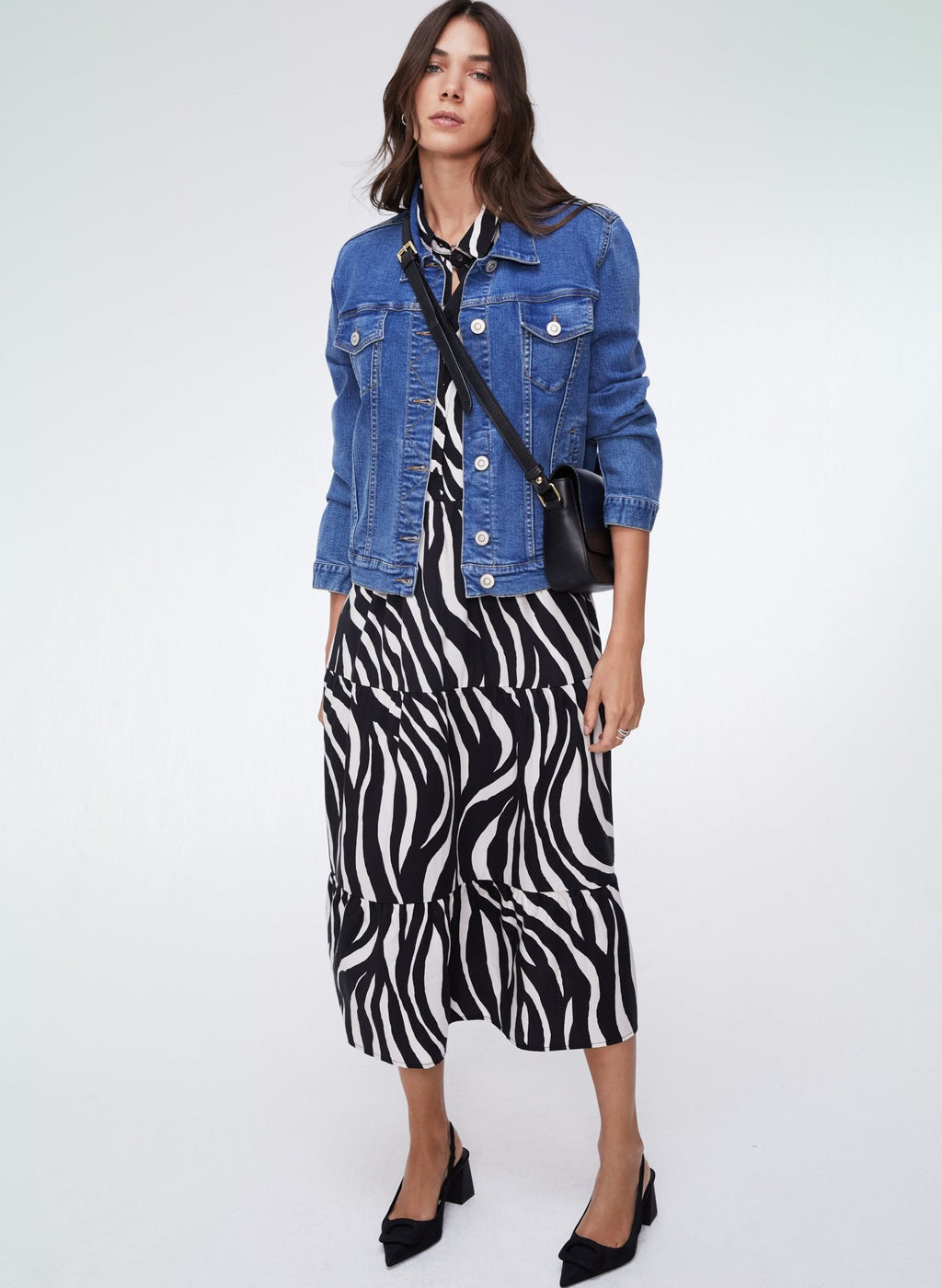 Tatiana Dress with TENCEL™ - Black Zebra Baukjen