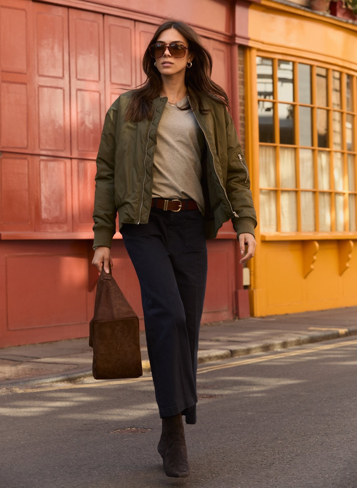 Tegan Bomber Jacket - Khaki Baukjen