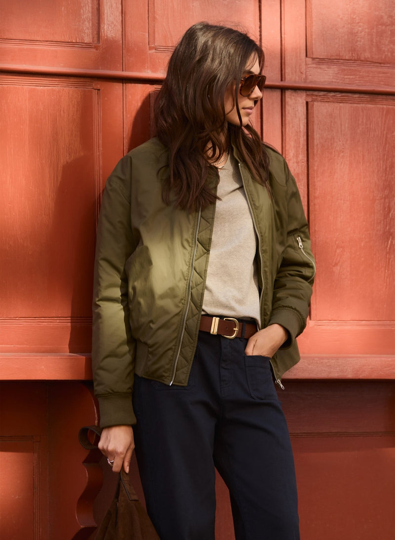 Tegan Bomber Jacket - Khaki Baukjen
