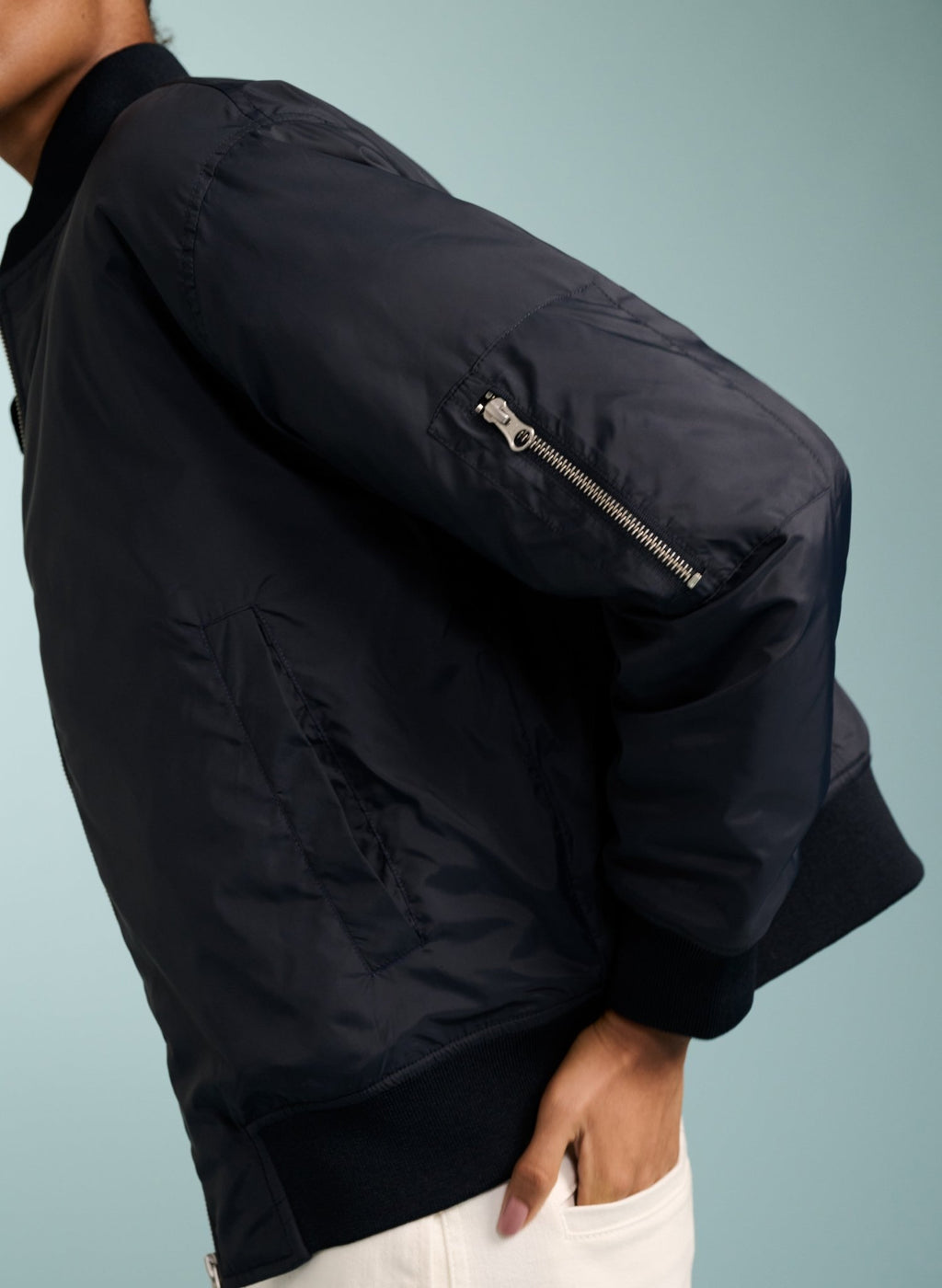 Tegan Bomber Jacket - Navy Baukjen