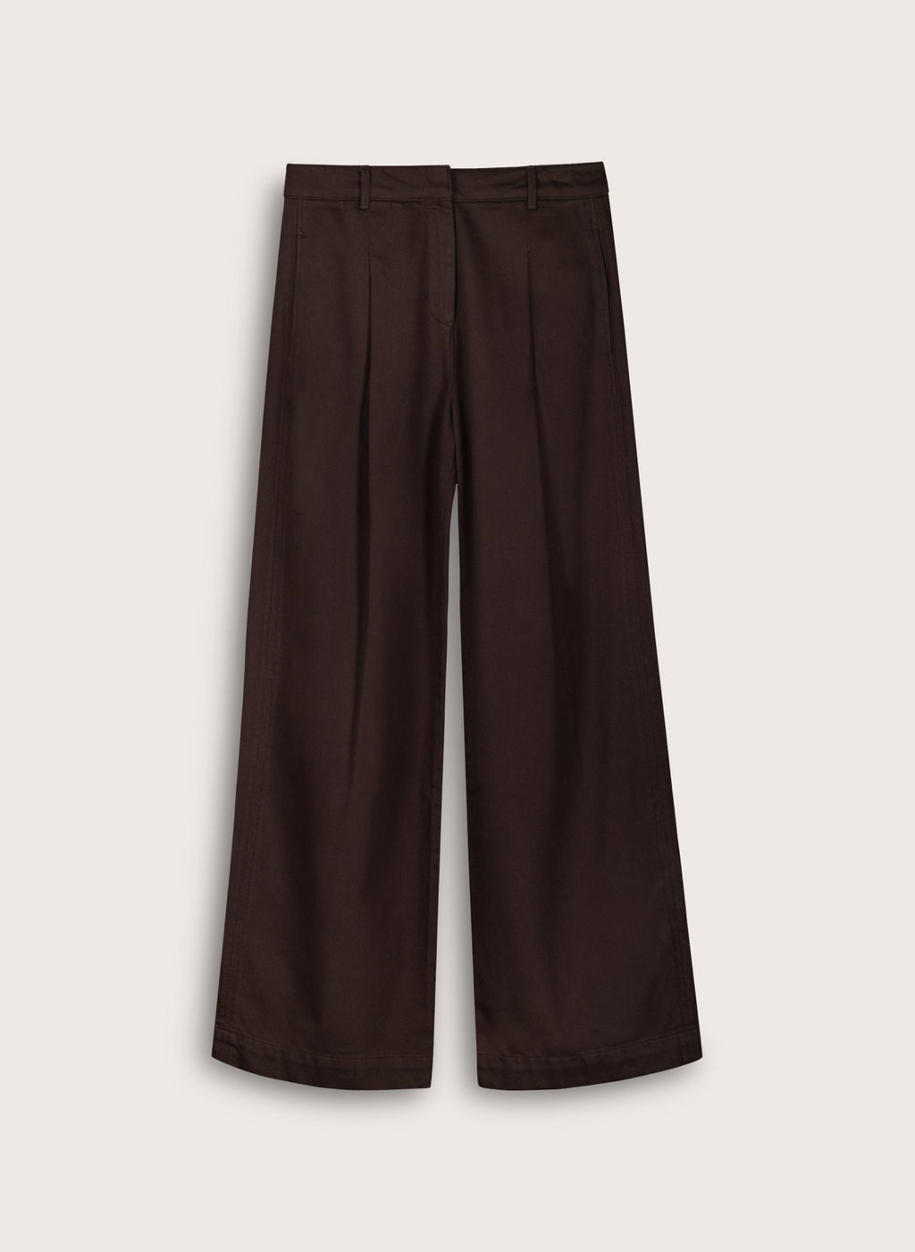 Teresa Organic Cotton Wide Leg Trousers - Dark Chocolate Baukjen