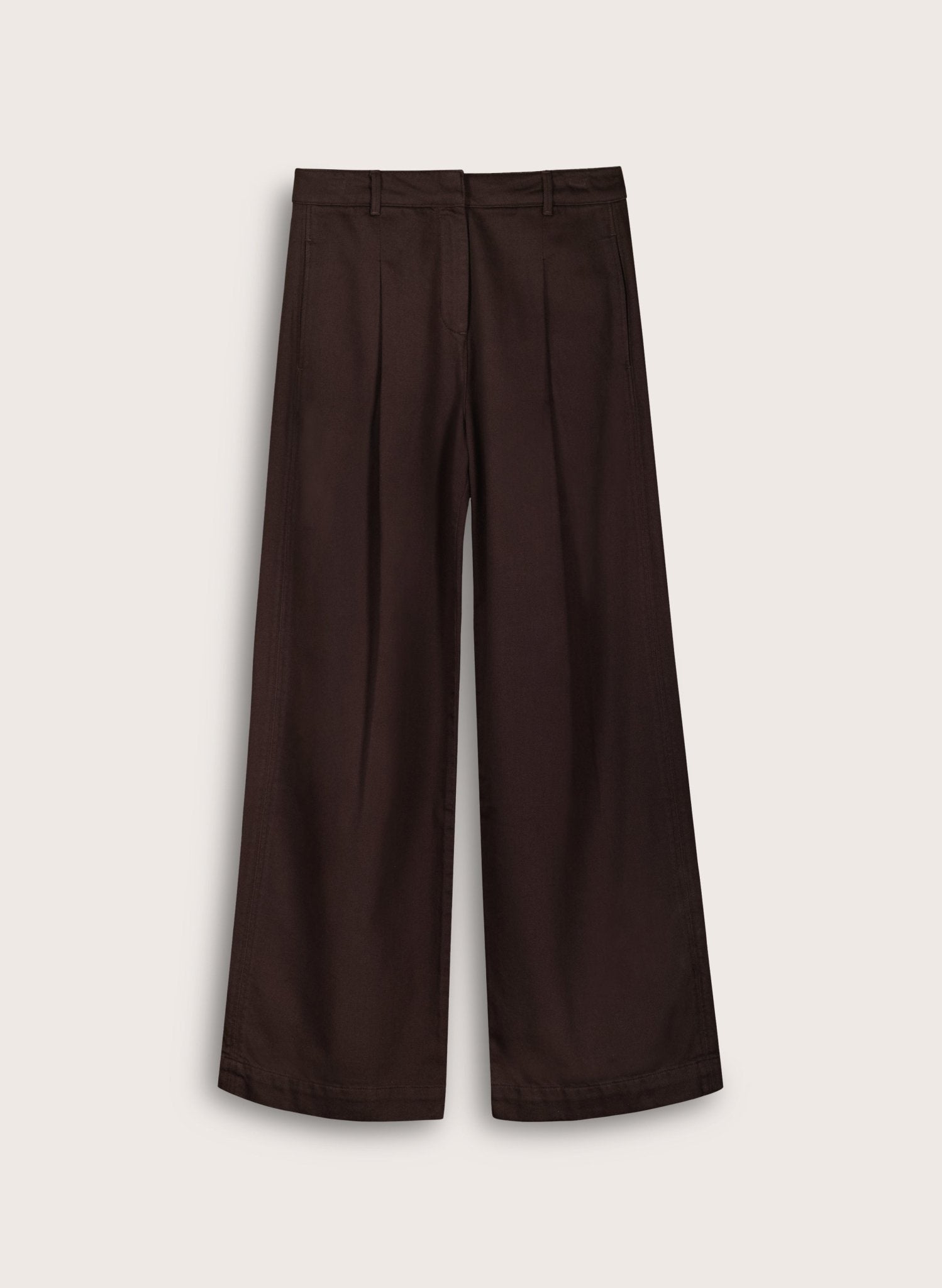 Teresa Organic Cotton Wide Leg Trousers - Dark Chocolate Baukjen
