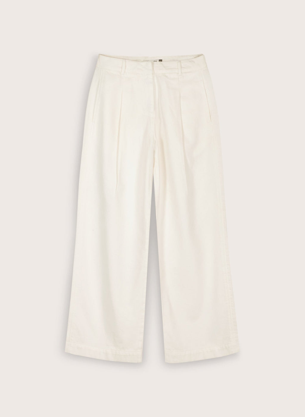 Teresa Organic Cotton Wide Leg Trousers - Soft White Baukjen