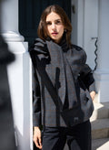 Tess Check Scarf Coat - Grey Check Baukjen