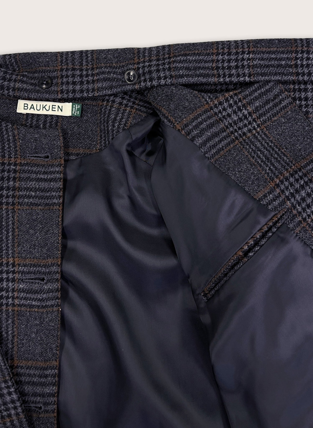 Tess Check Scarf Coat - Grey Check Baukjen