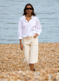 Tillie Organic Cotton Stretch Denim Shorts - Ecru Baukjen