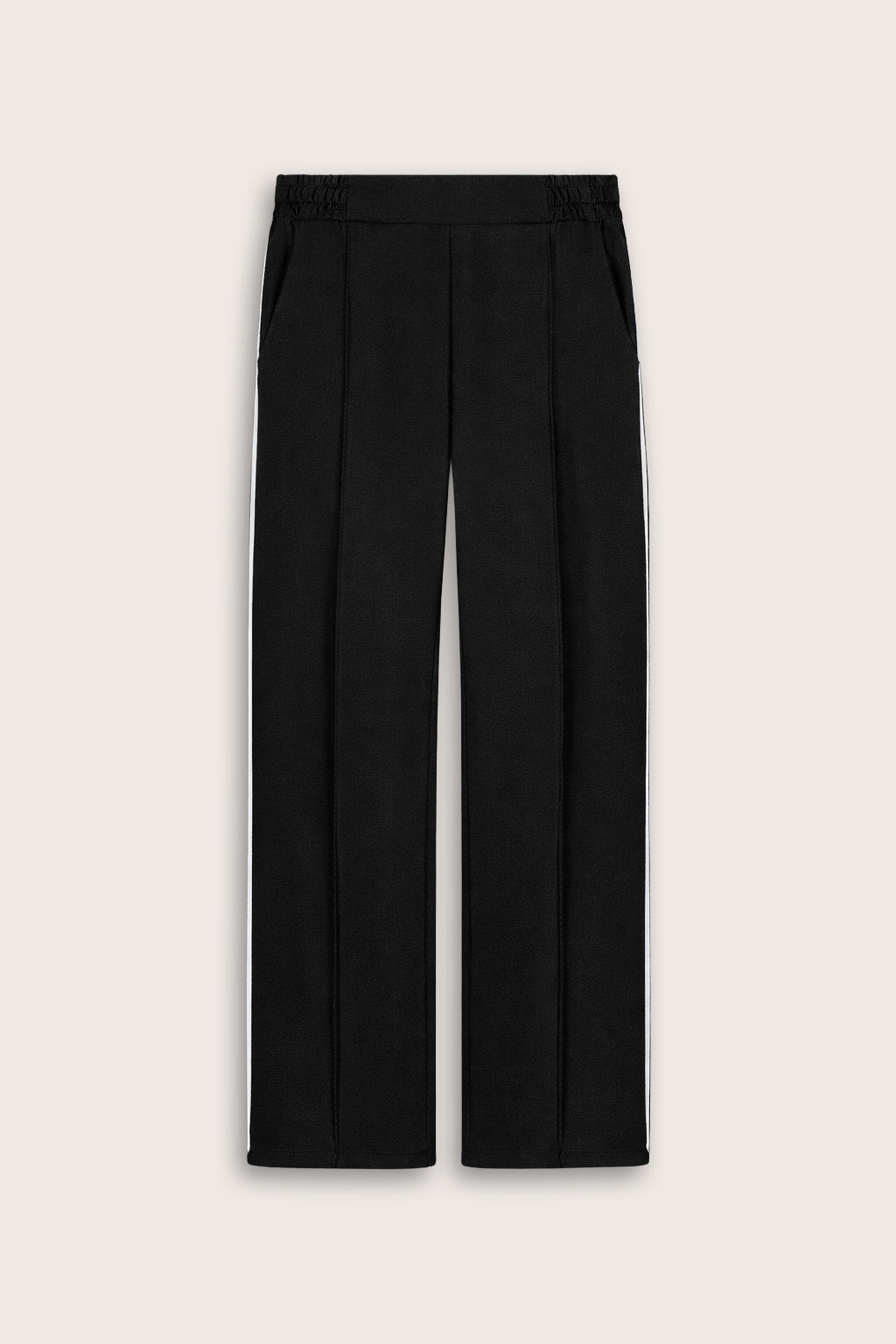 Tippi 2.0 Side Stripe Trousers - Black & Cream Baukjen