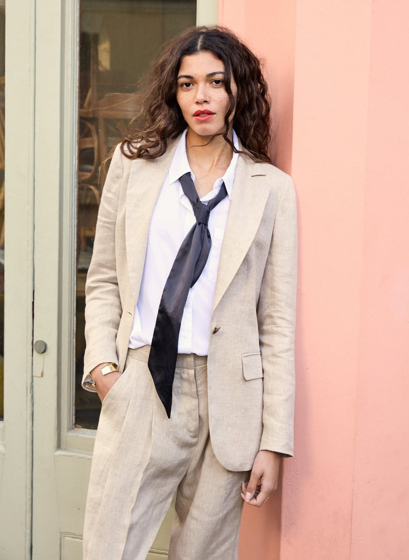 Tracy Linen Blazer - Neutral Baukjen