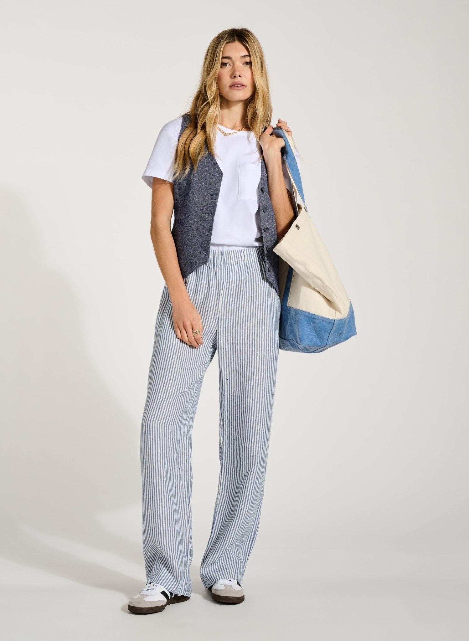 Ulrika Linen Waistcoat - Indigo Baukjen