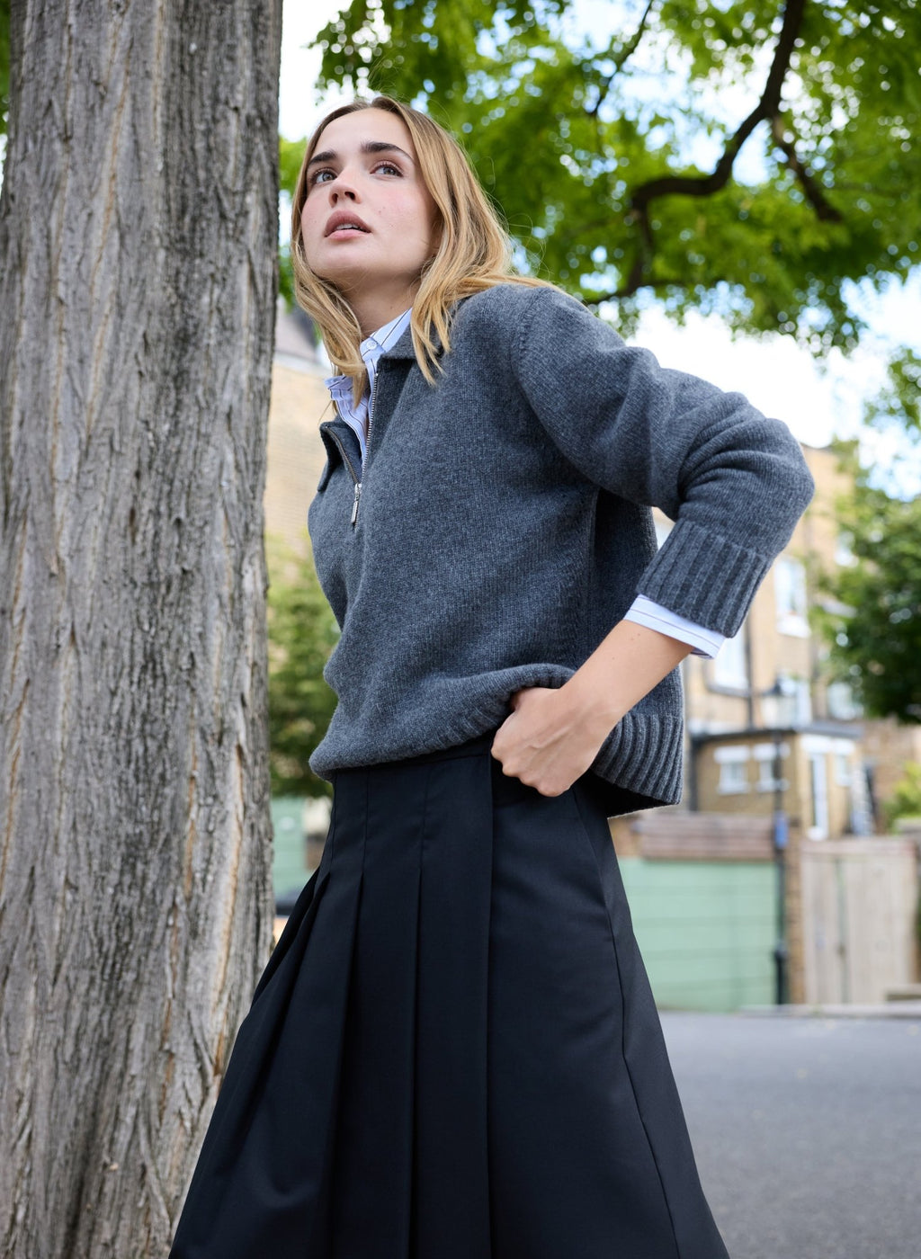 Vicky Pleated Wrap Skirt - Black Baukjen